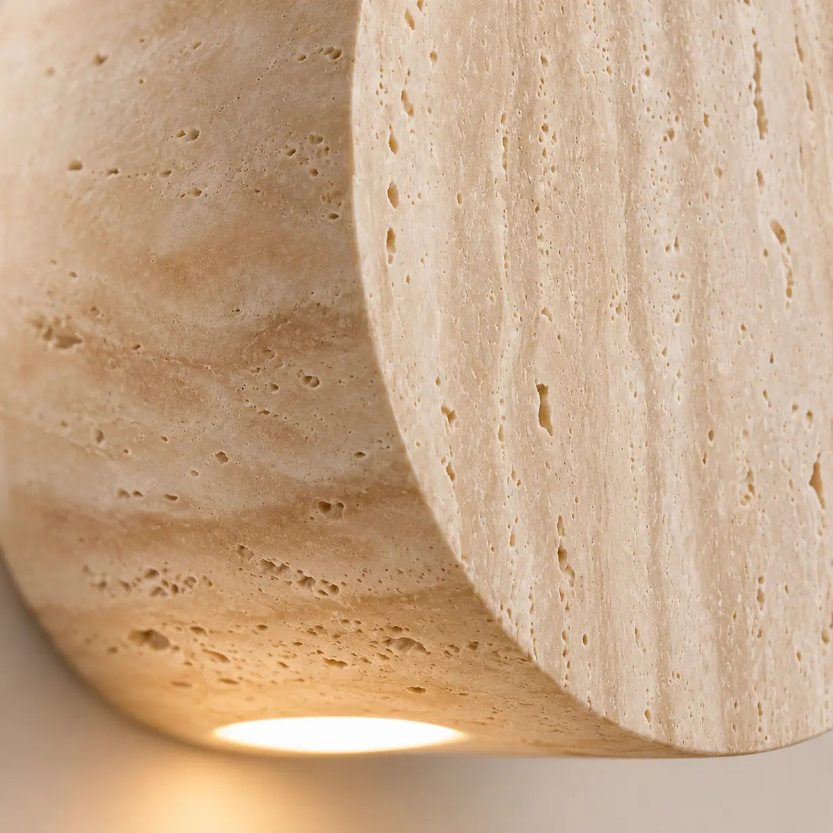 Roundhay Travertine Disc Wall Light