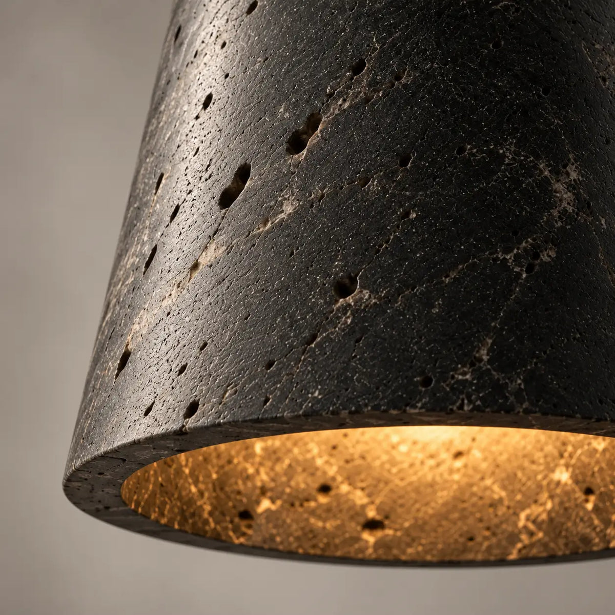 Ashby Small Black Travertine Bell Pendant