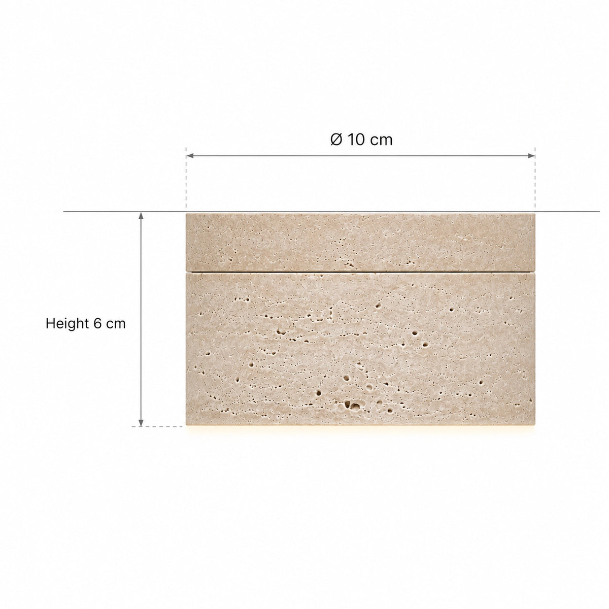 Measured dimensions of the all stone travertine flush ceiling light